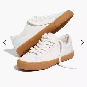 Madewell Sidewalk Low-Top Sneakers in White Canvas